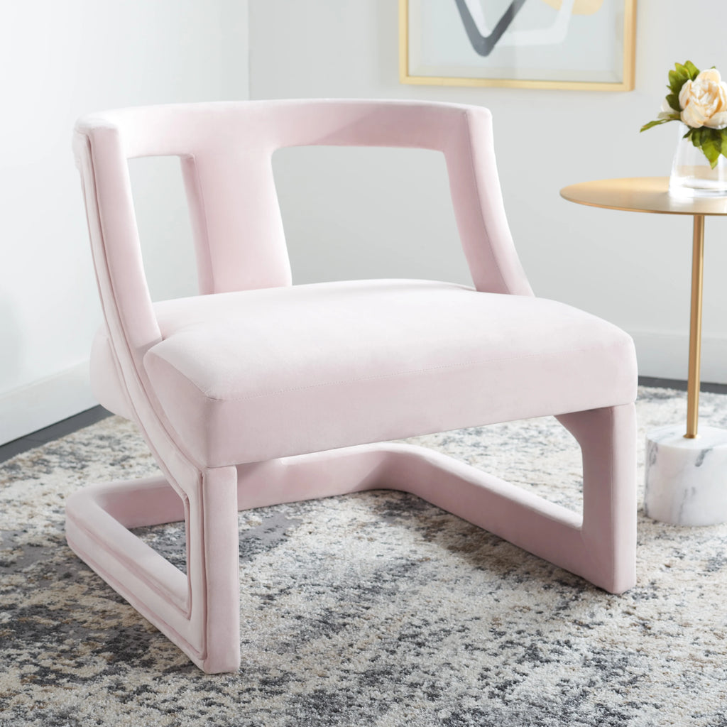 Light Pink Upholstered Accent Chairs A387714