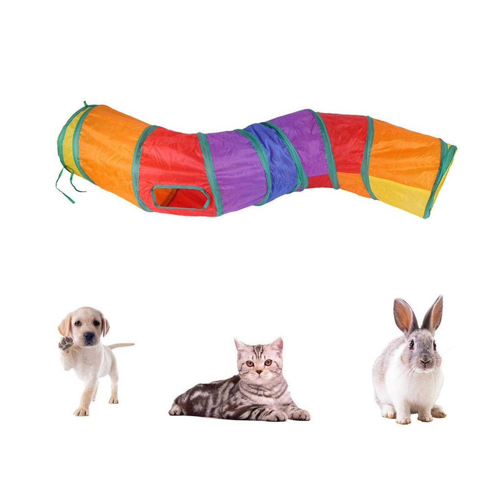Cat Tunnel Interactive Rabbit Tunnel Toys Pet Toys Play Tunnels Crinkle Collapsible Pop Up Y4398