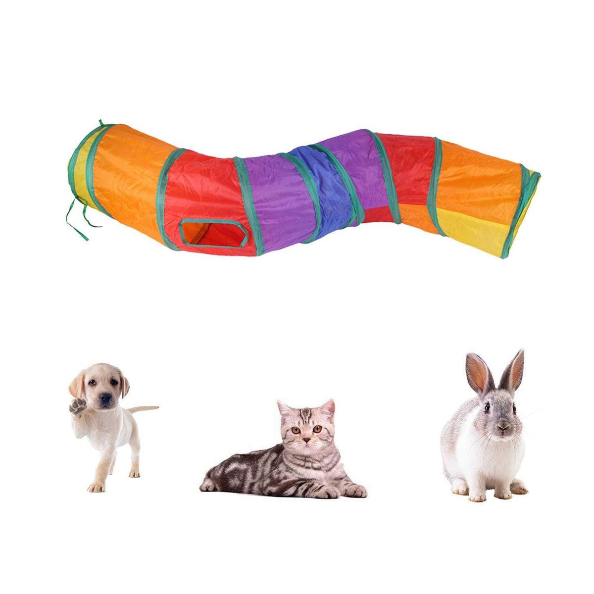 Cat Tunnel Interactive Rabbit Tunnel Toys Pet Toys Play Tunnels Crinkle Collapsible Pop Up Y4398