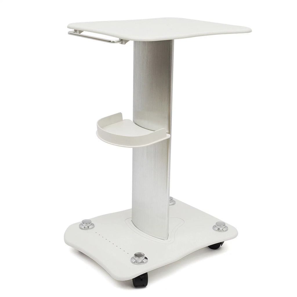 Rolling Trolley Cart Beauty Machine Stand, 4 Wheels Hair Salon Alluminum Alloy White Beauty Cart N137