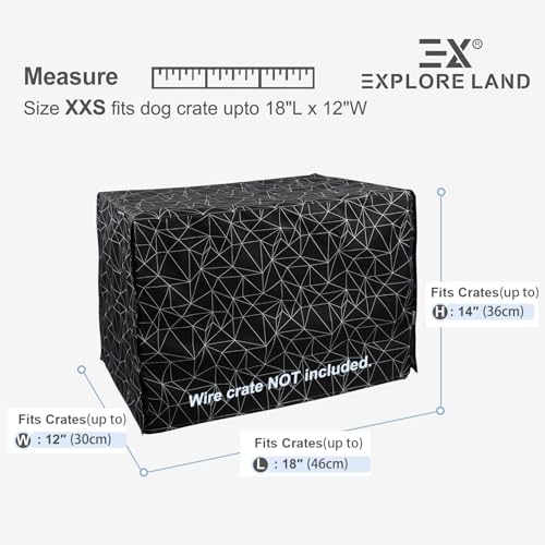 Dog Crate Cover Heavy Duty Polyester Pet Kennel Sunshade 42 inches Black Q558