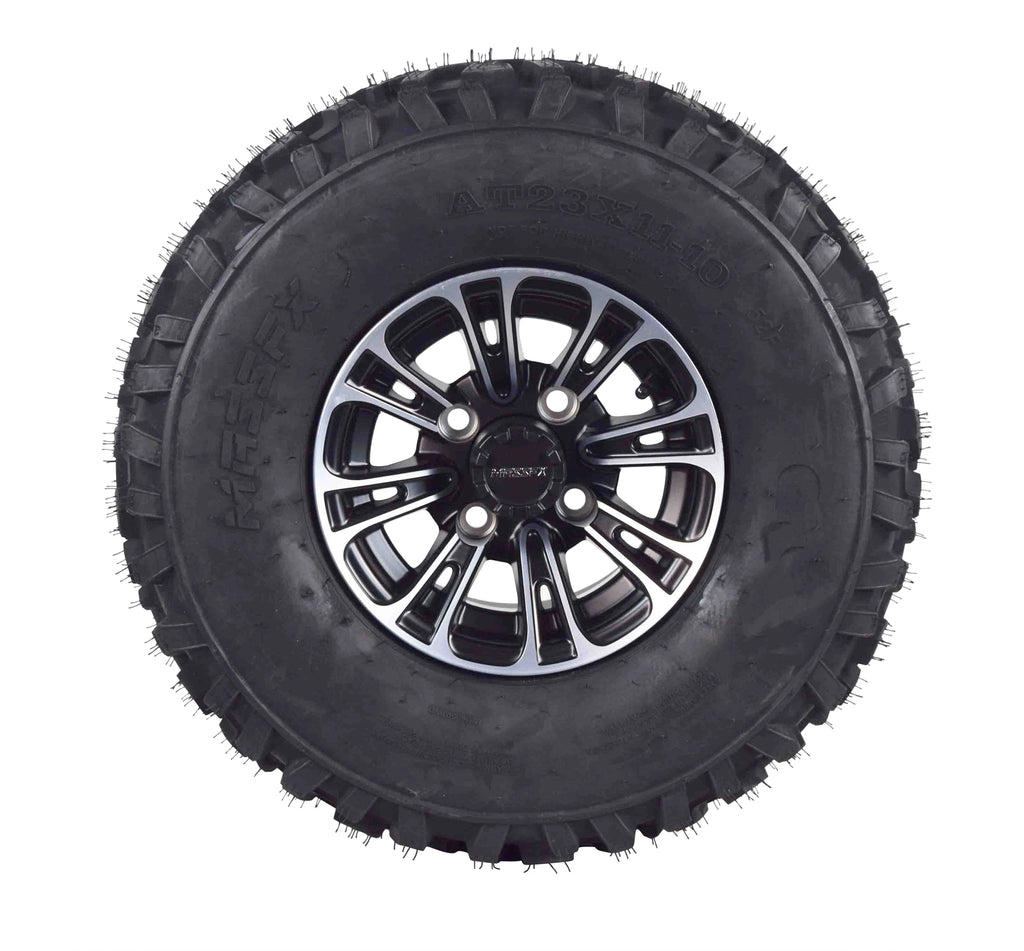23x11-10 6 Ply Golf Cart Tire & Black Wheel Kit B211789