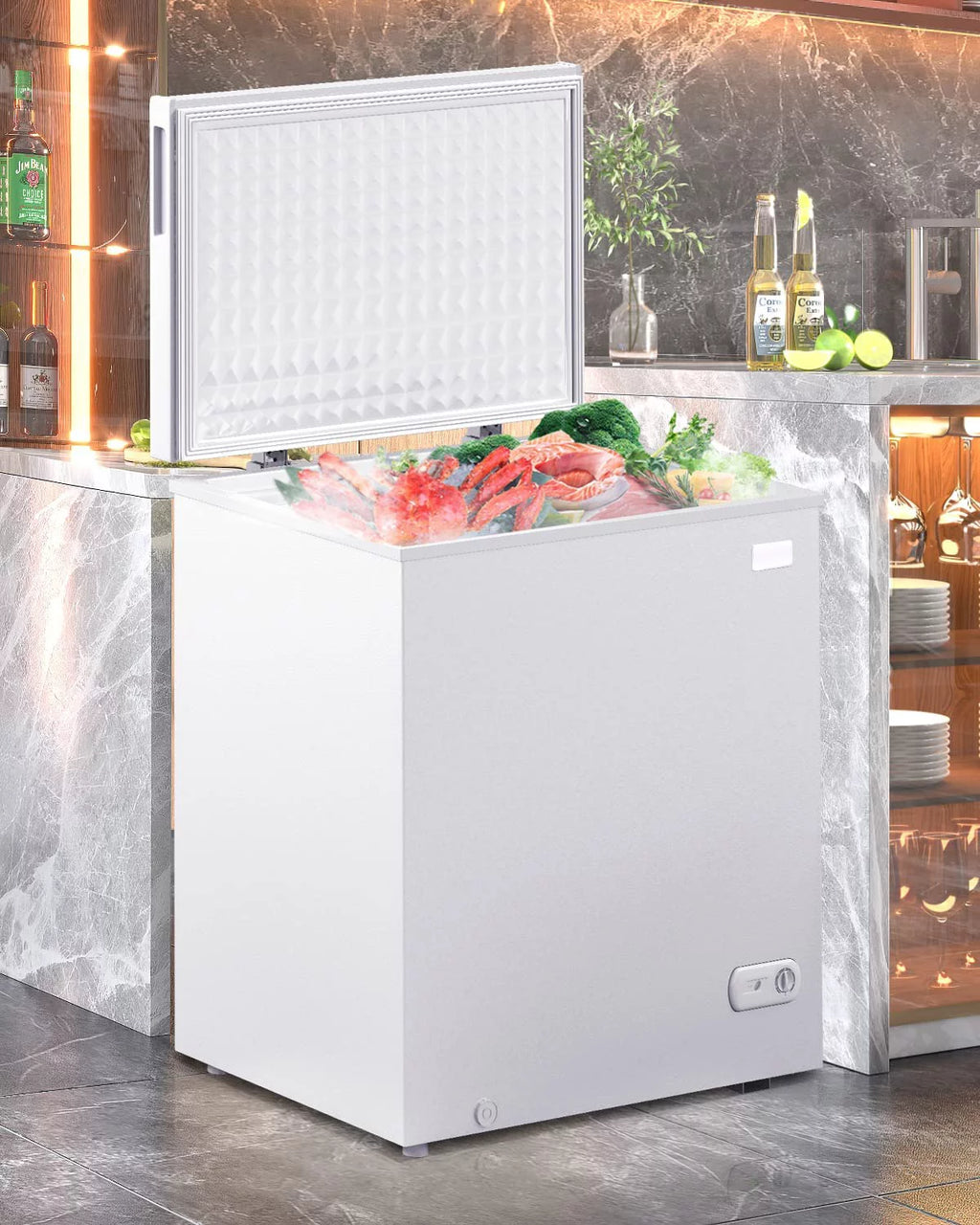 5.0 Cu ft White Chest Freezer with Storage Basket H4936