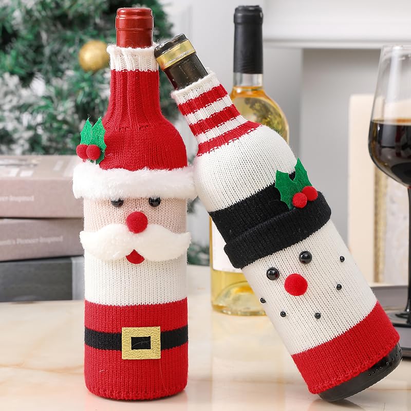 3 Pack Christmas Wine Bottle Cover Knitted Sweater A283