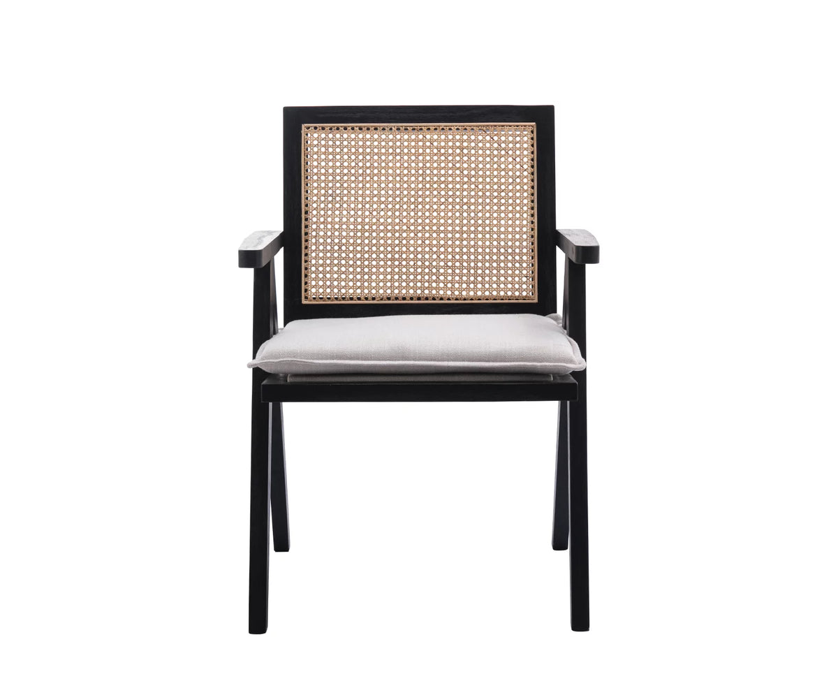Rattan Dining Chair Set of 2 Upholstered Wood Armchair M574138