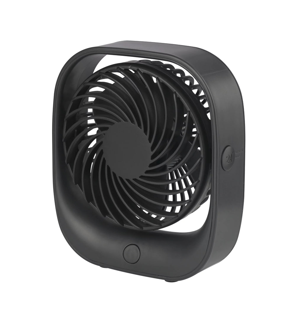 Black Portable Rechargeable USB Tabletop Fan Y988658