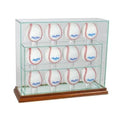 12 Baseball Upright Display Case Walnut S1164