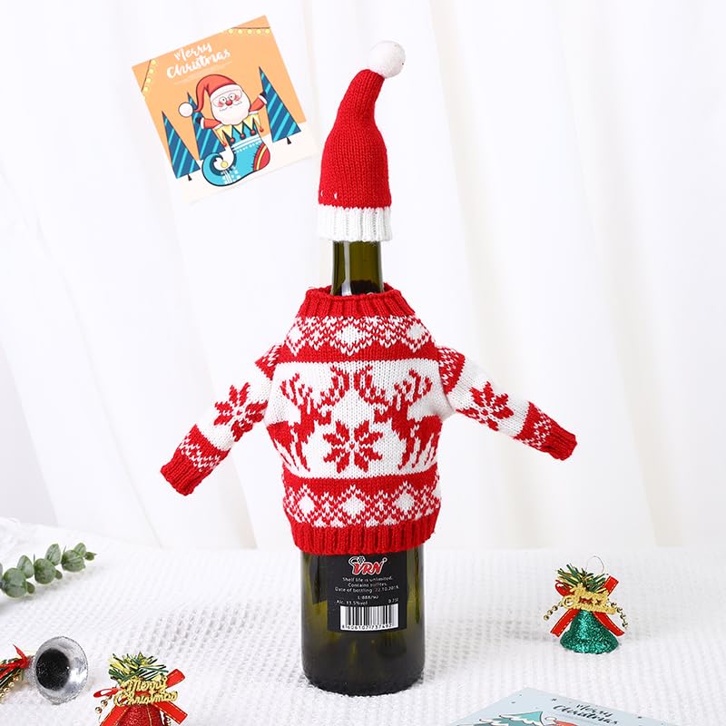 3 Pack Christmas Wine Bottle Cover Knitted Sweater A283