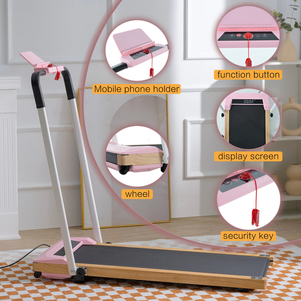 2 in 1 Folding Wood Treadmill M971