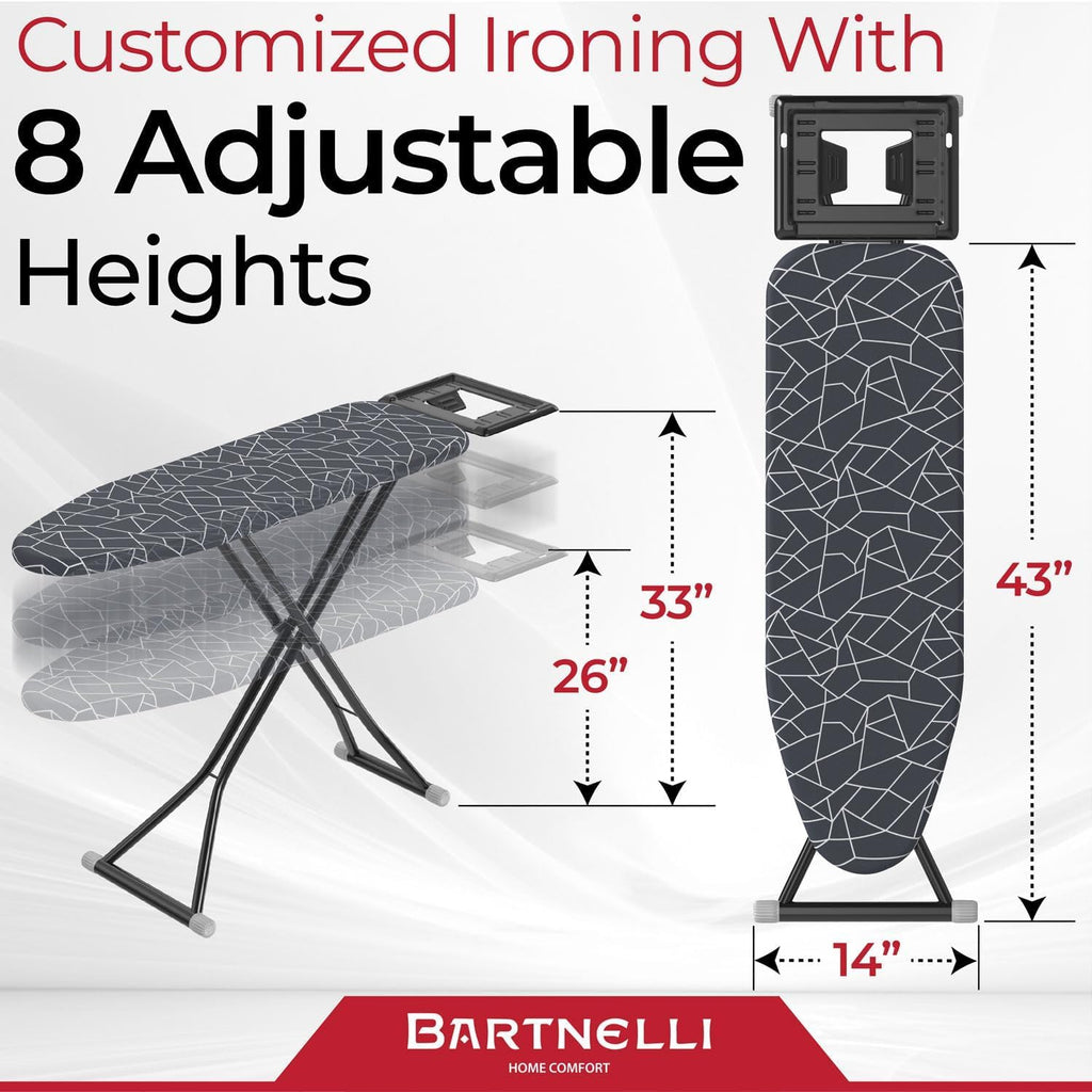 13x43 Ironing Board with Reinforced Steel Legs, Adjustable Height, 4-Layer Padding R540462