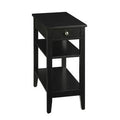 Three Tier End Table with Drawer, Black ( Pack of 2 ) Y812
