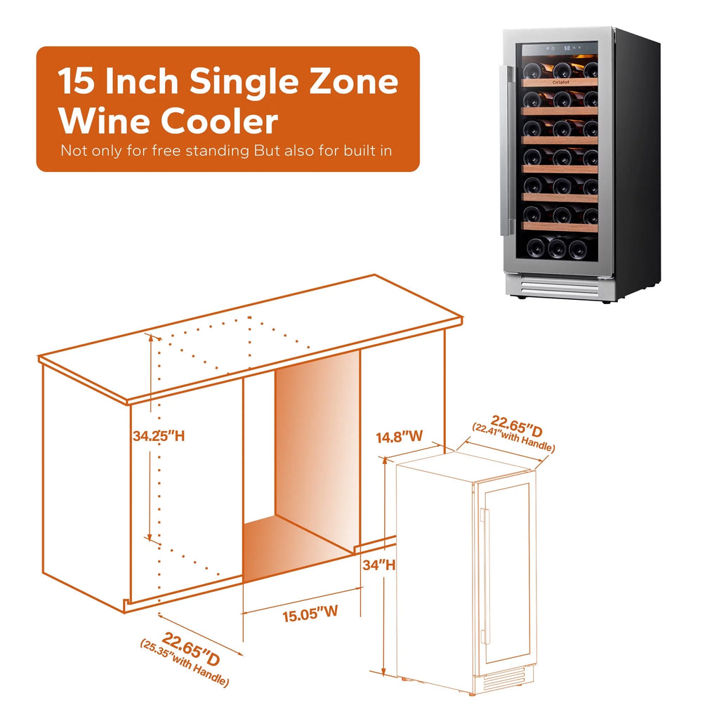 24 inch 54 Bottle Stainless Steel Wine Cooler U218215