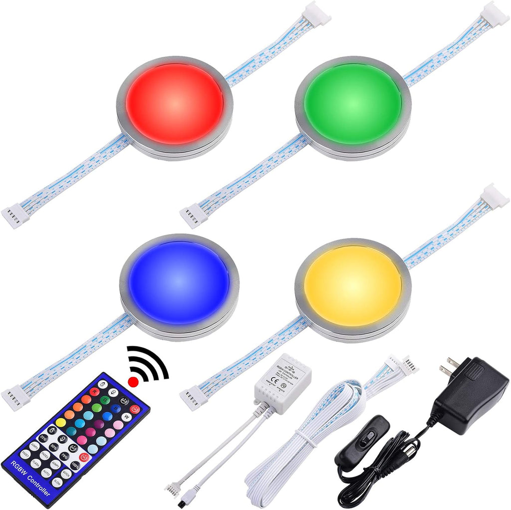 6 Lights Linkable Under Cabinet LED Puck Light with Wireless Remote Control V44852