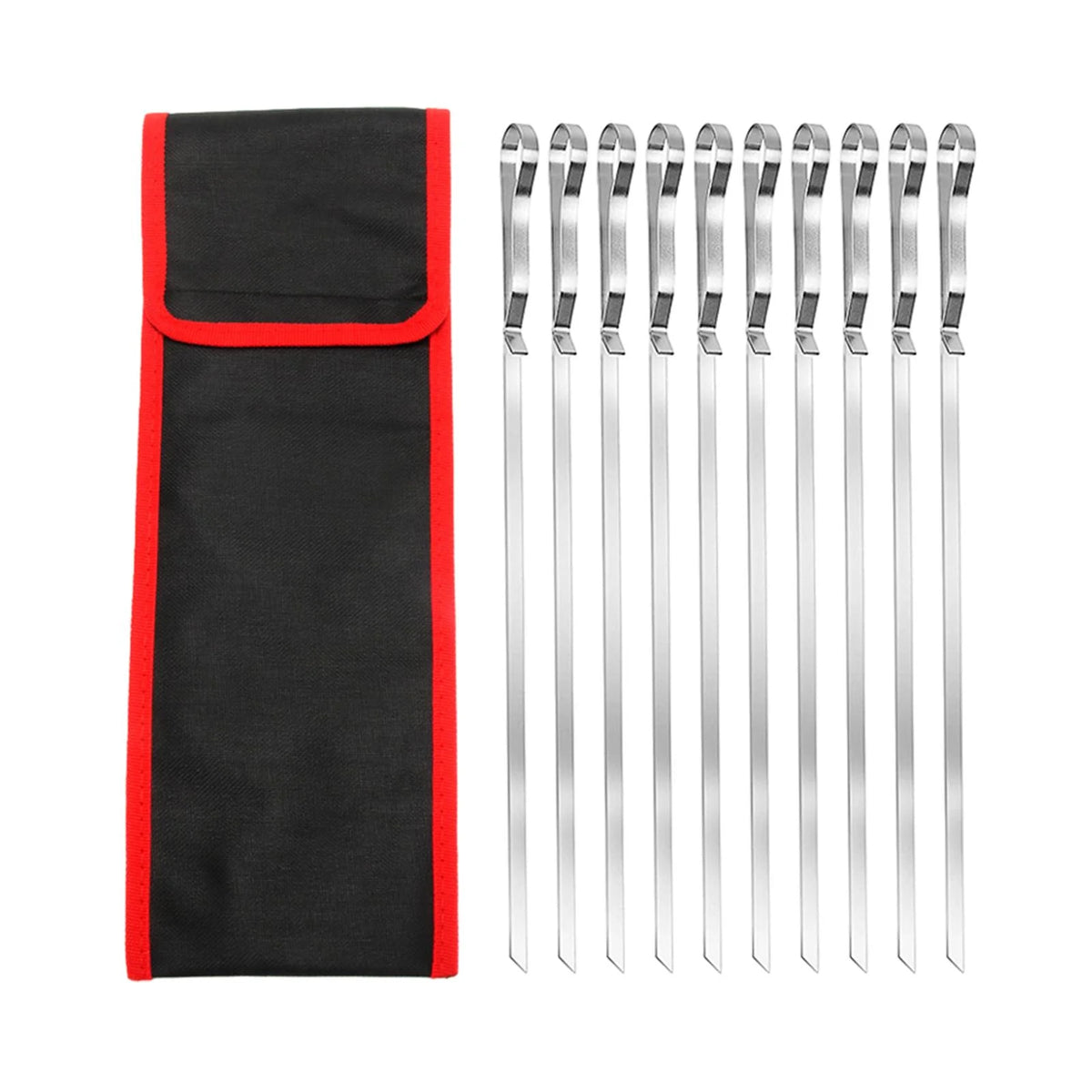 10 Pieces Barbecue Skewer Fork with Cloth Bag G546395