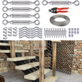 5Set 1/8 Cable Railing Kit Hardware Turnbuckle M5 Eye to Eye and 165' Wire Rope for Wood Post Stainless Steel Angle Adjustable 5 Cable Lines Z187777