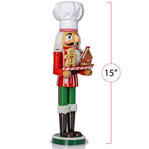 15" Wooden Chef Nutcracker Figure E9559