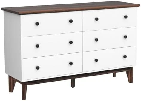 Black 6 Drawer Wood Dresser U76464