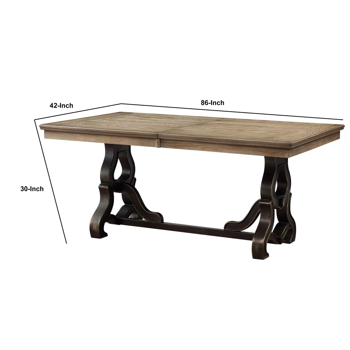 68 Inch Wooden Dining Table with Trestle Base Z246