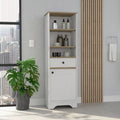 Light Oak & White Single Door Cabinet W452