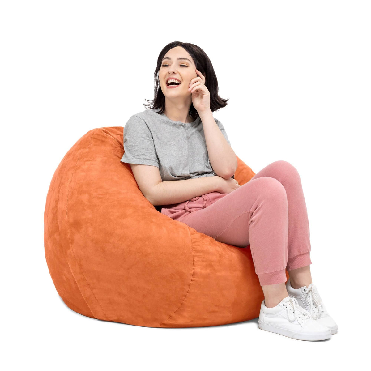 Orange Microsuede Foam Bag Chair T857