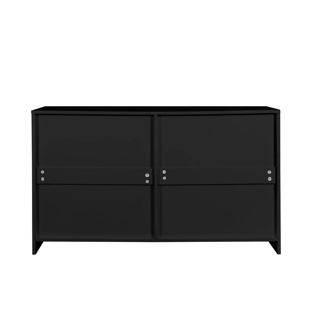 Black 6 Drawer Wood Dresser S6318