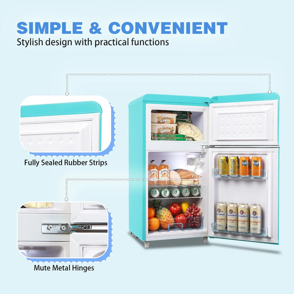 Mini Fridge with Freezer 3.5 Cu.ft Blue I767