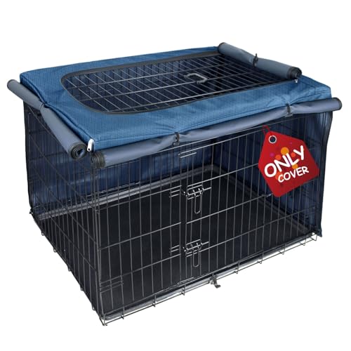 Dog Crate Cover Heavy Duty Polyester Pet Kennel Sunshade 42 inches Black Q558