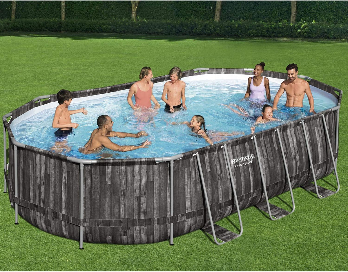 20 x 12 x 4 Foot Oval Above Ground Swimming Pool Set M690