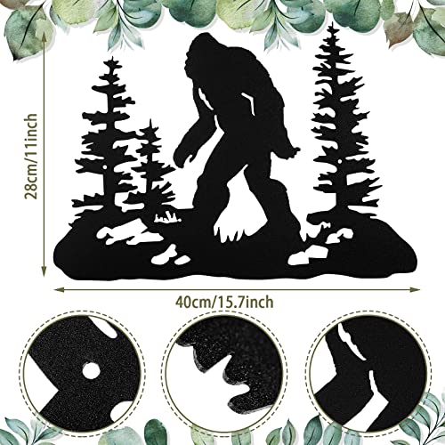 Vintage Metal Sasquatch Wall Sign (Black) O281