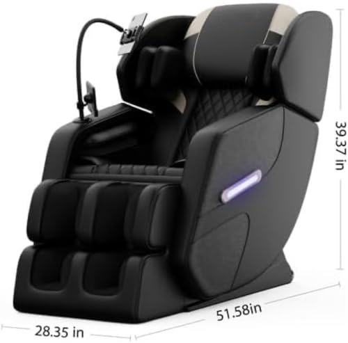 Gold PU Leather Zero Gravity Massage Chair with Airbags and Foot Roller L338