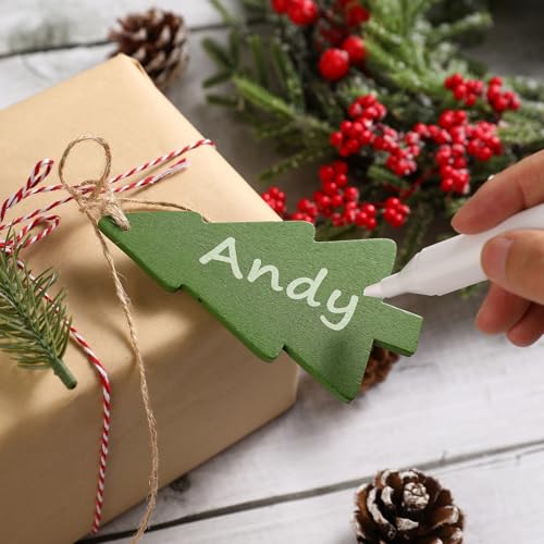 12pcs Wooden Christmas Tree Shape Stocking Hanging Tags R664723