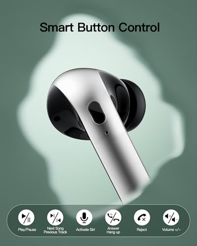 Wireless Earbuds Bluetooth 5.3 In-ear with Wireless Charging Case LED Power Display D2357