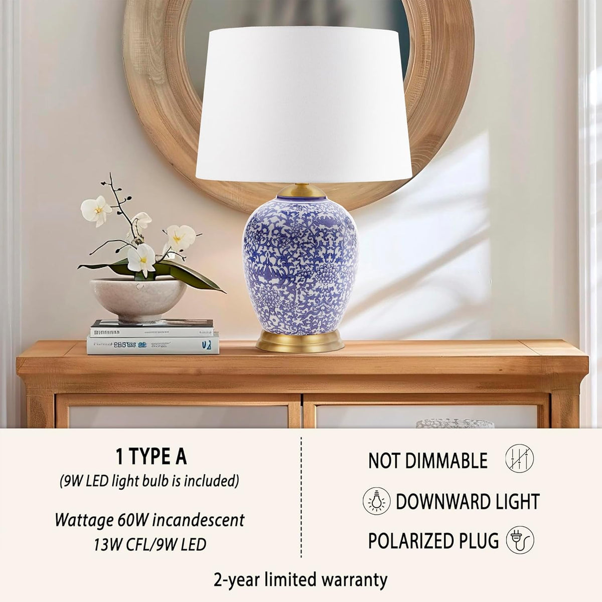 Blue Ceramic Table Lamp C632