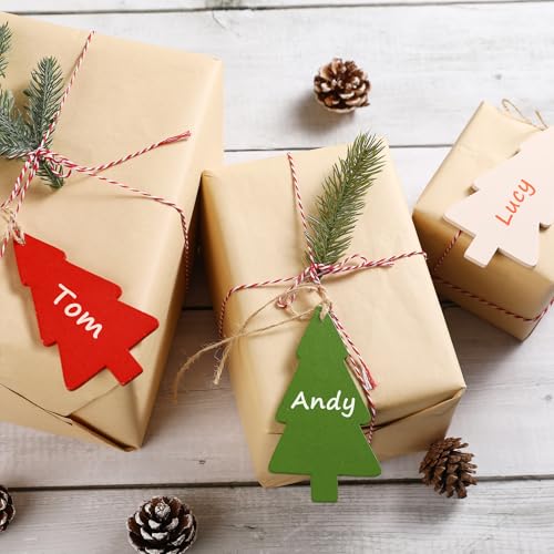 12pcs Wooden Christmas Tree Shape Stocking Hanging Tags R664723