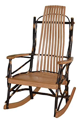 Large 9-Slat Rustic Hickory Rocking Chair E4534