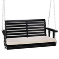 Heavy Duty Patio Wooden Porch Swing with Extra Cushion and Adjustable Chains V5117