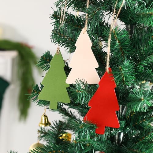 12pcs Wooden Christmas Tree Shape Stocking Hanging Tags R664723