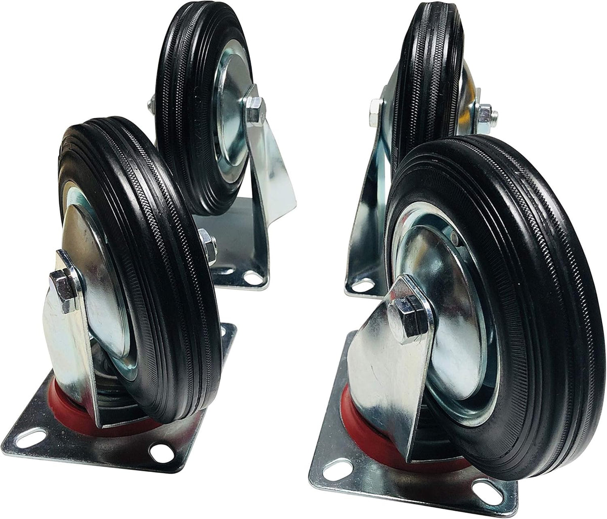4-Pack of 6 Large Size Solid Rubber Casters P527827