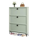 Gray Slim Shoe Cabinet with 3 Flip Drawers N270
