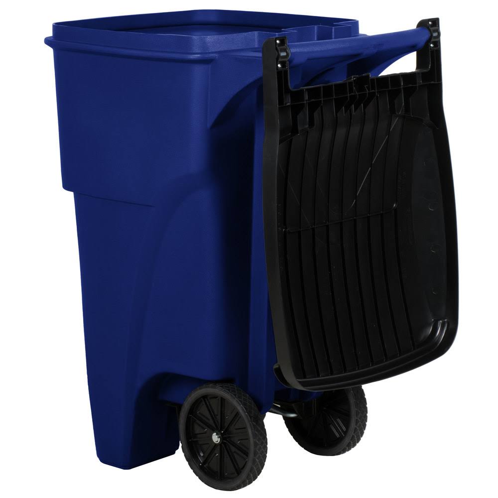 65 gal Blue Rectangular Trash Can M690