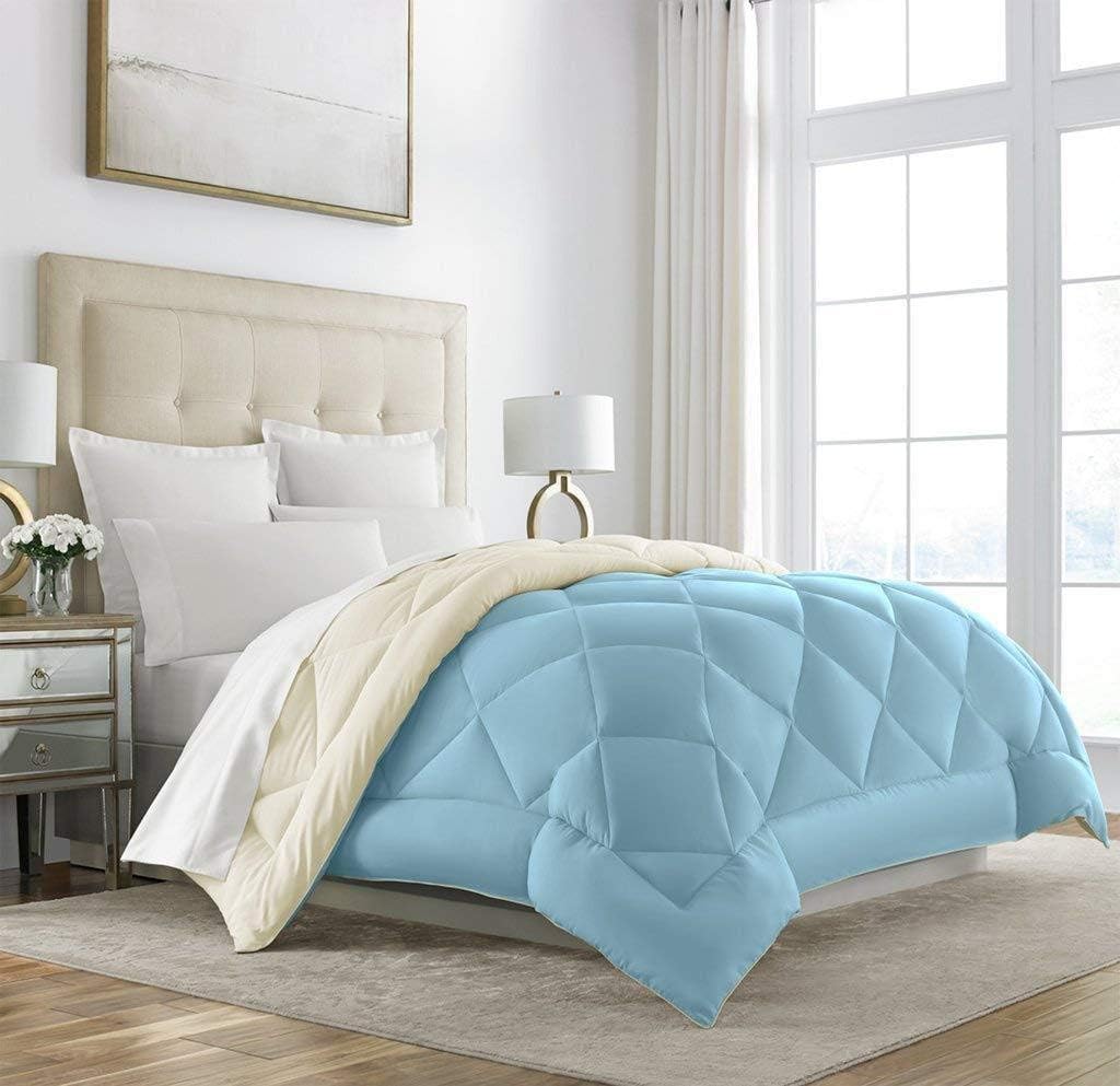 King Cal King Navy Reversible Down Alternative Comforter L52145