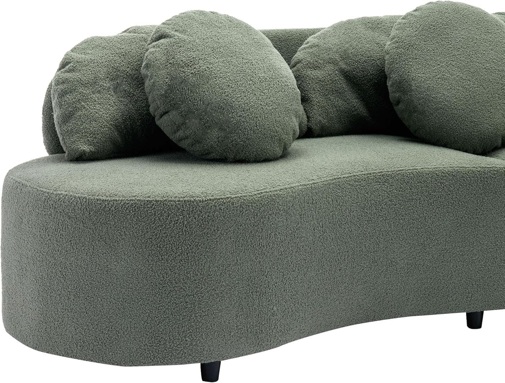 Green Velvet Curved Sectional Sofa U6609