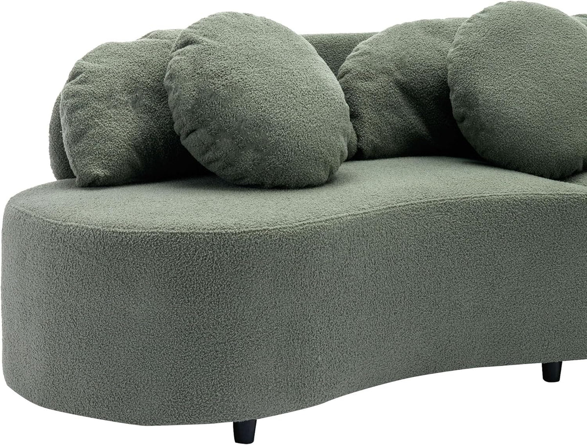 Green Velvet Curved Sectional Sofa U6609