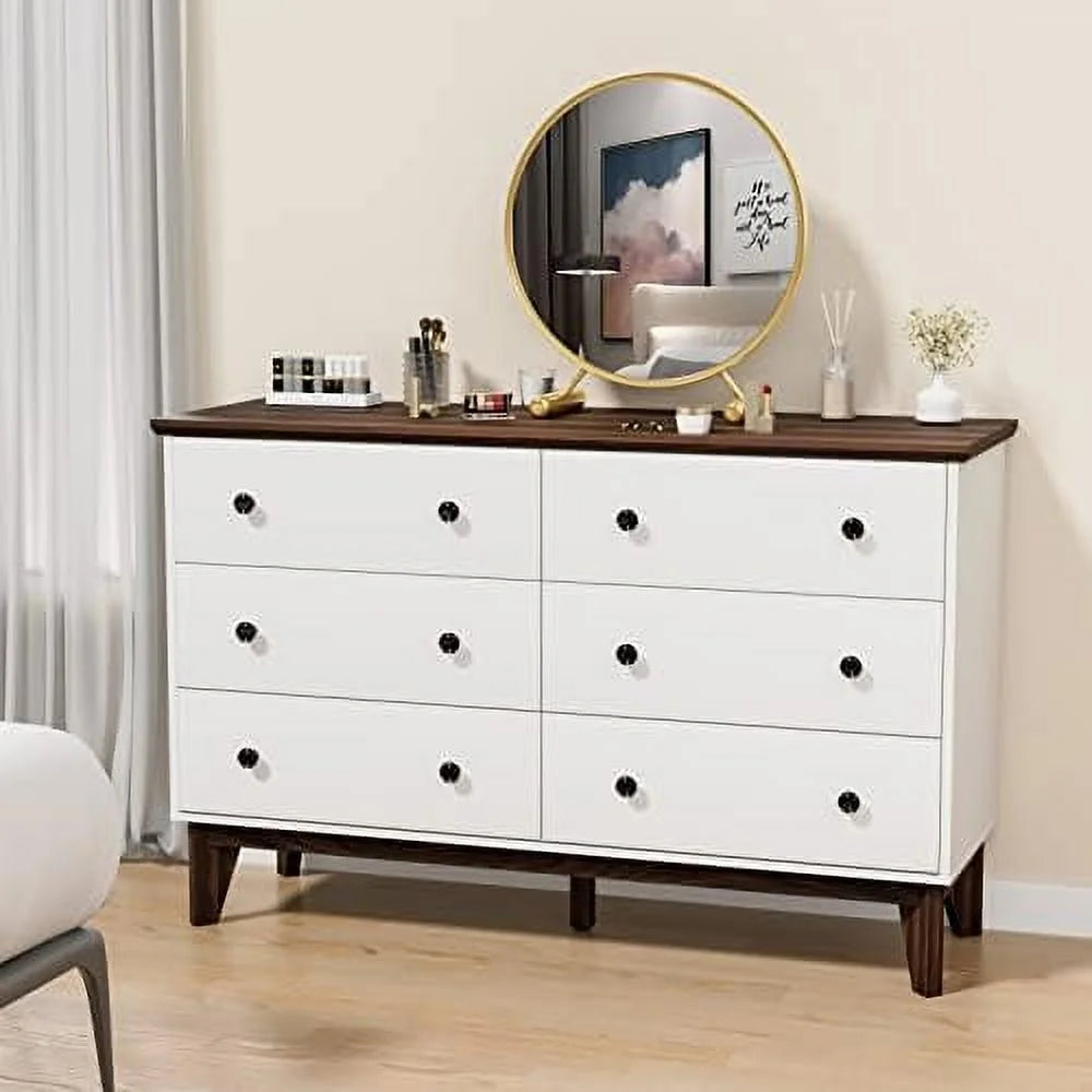 Black 6 Drawer Wood Dresser U76464