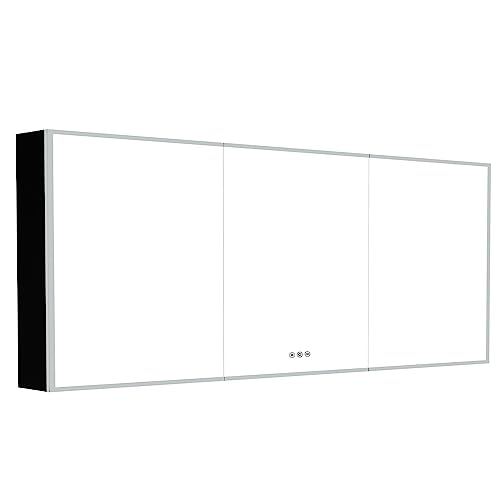 48”W x 30”H Wall Mounted LED Medicine Cabinet Mirror with Double Doors M551