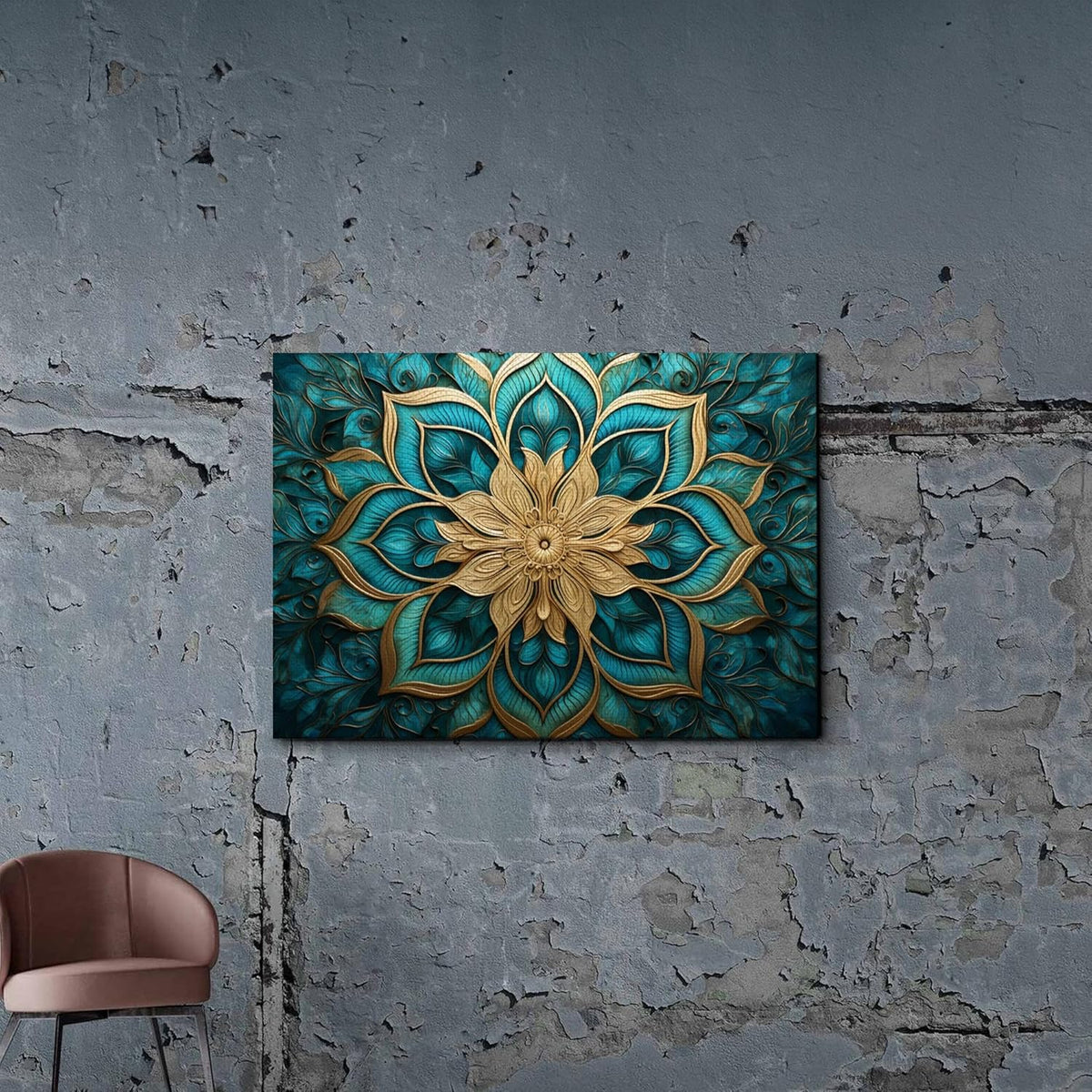 Vintage Mandala Flowers Wall Art R326169