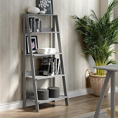 4-Shelf Wood Ladder Bookcase G4275