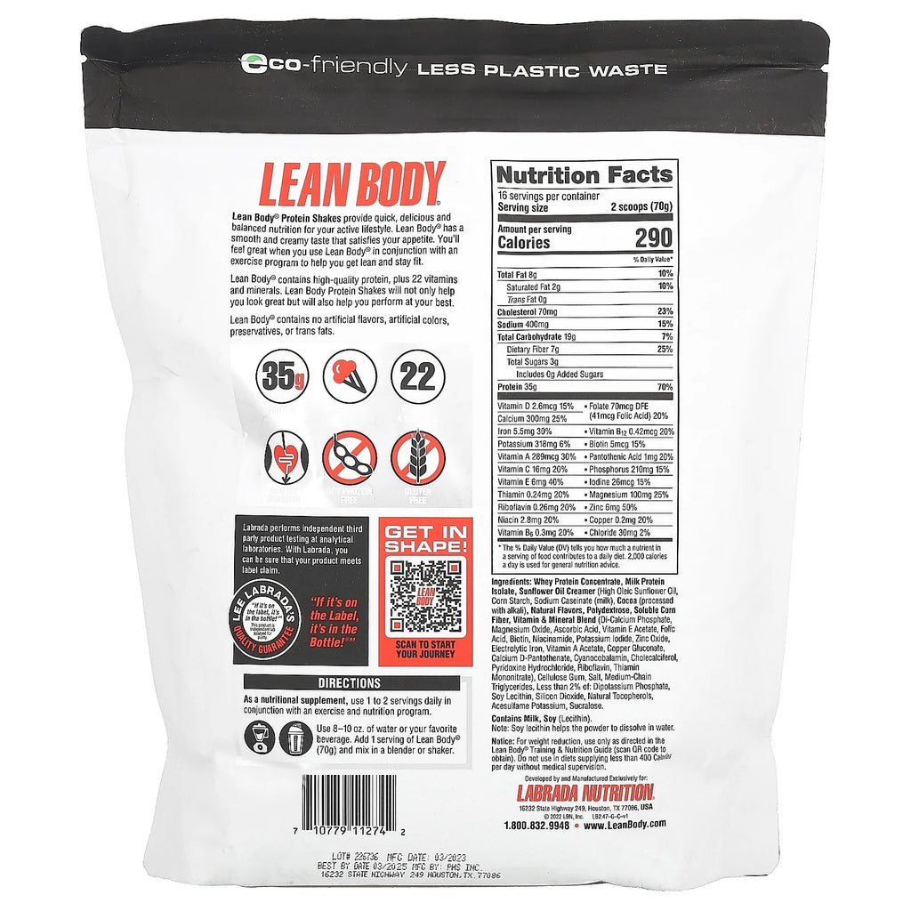 Chocolate Protein Powder, 35g Protein, 2.47 Lb A7786