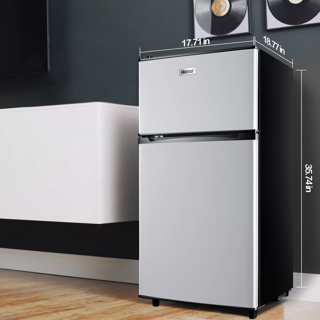 Two Door Mini Fridge with Freezer, 3.5 Cu ft G88503