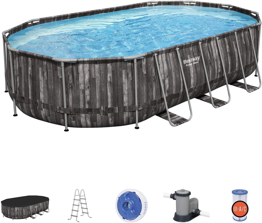 20 x 12 x 4 Foot Oval Above Ground Swimming Pool Set M690